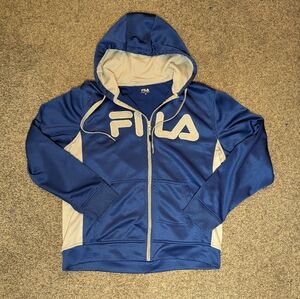 Fila Royal Blue and Cream Zip-Up Hoodie